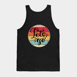 Travel - Let's Go Retro Vintage Sunset Distressed Tank Top